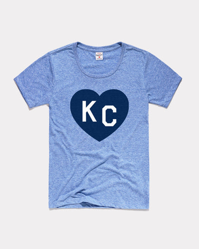 Light Blue KC Heart Vintage Women's T-Shirt