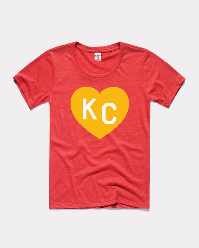 Red & Gold KC Heart Vintage Women's T-Shirt