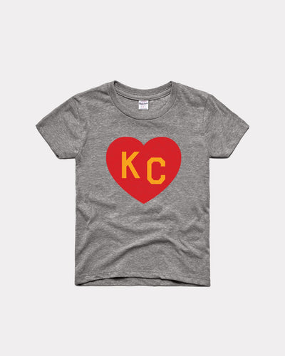 Grey Kids Arrowhead Collection KC Heart Vintage Youth T-Shirt