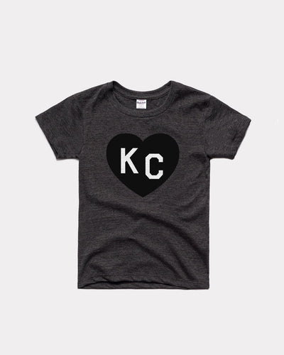 Kids Vintage Black KC Heart Youth T-Shirt
