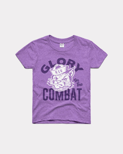 Kids Lavender Glory in the Combat Kansas State University Vintage Youth T-Shirt