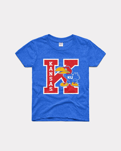 Kids Royal Blue Kansas Jayhawks Block K Warhawk Vintage T-Shirt