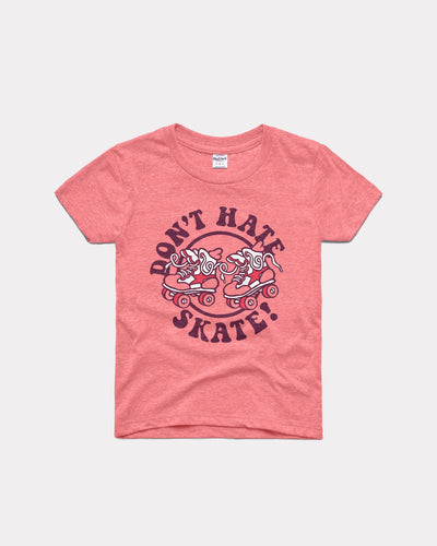 Pink Kids Skate Don't Hate Vintage Youth T-Shirt