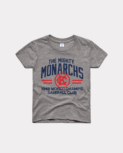 Grey Kids The Mighty Kansas City Monarchs 1942 Champs Vintage Youth T-Shirt