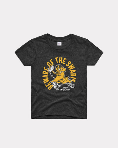 Black Kids Beware of the Swarm Iowa Hawkeyes Football Vintage T-Shirt