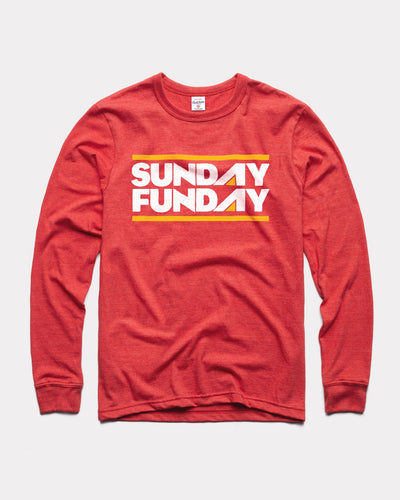 Red Sunday Funday Long Sleeve Vintage T-Shirt