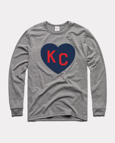 Grey KC Heart Vintage Long Sleeve T-Shirt
