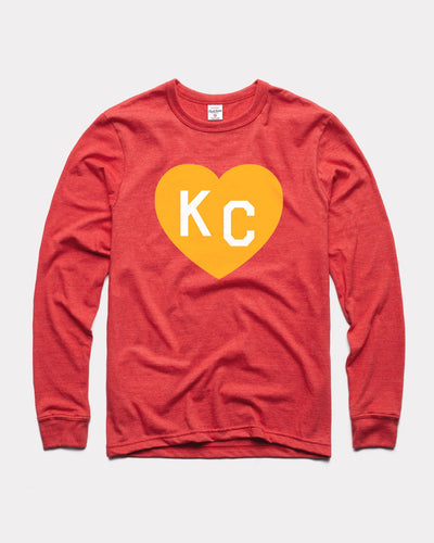 Heather Red KC Heart Long Sleeve T-Shirt