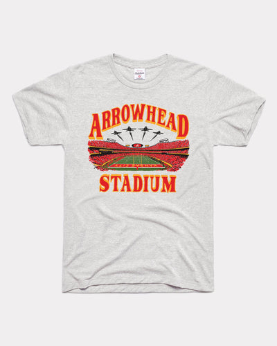 Ash White Arrowhead Stadium Flyover Vintage T-Shirt