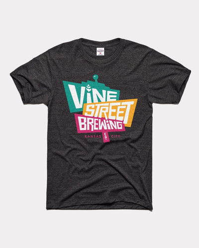 Vine Street Brewing Vintage Black Logo T-Shirt