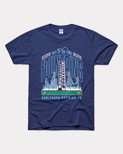 Navy Blue Hit it to the Fountains Boulevard Brewing Vintage T-Shirt