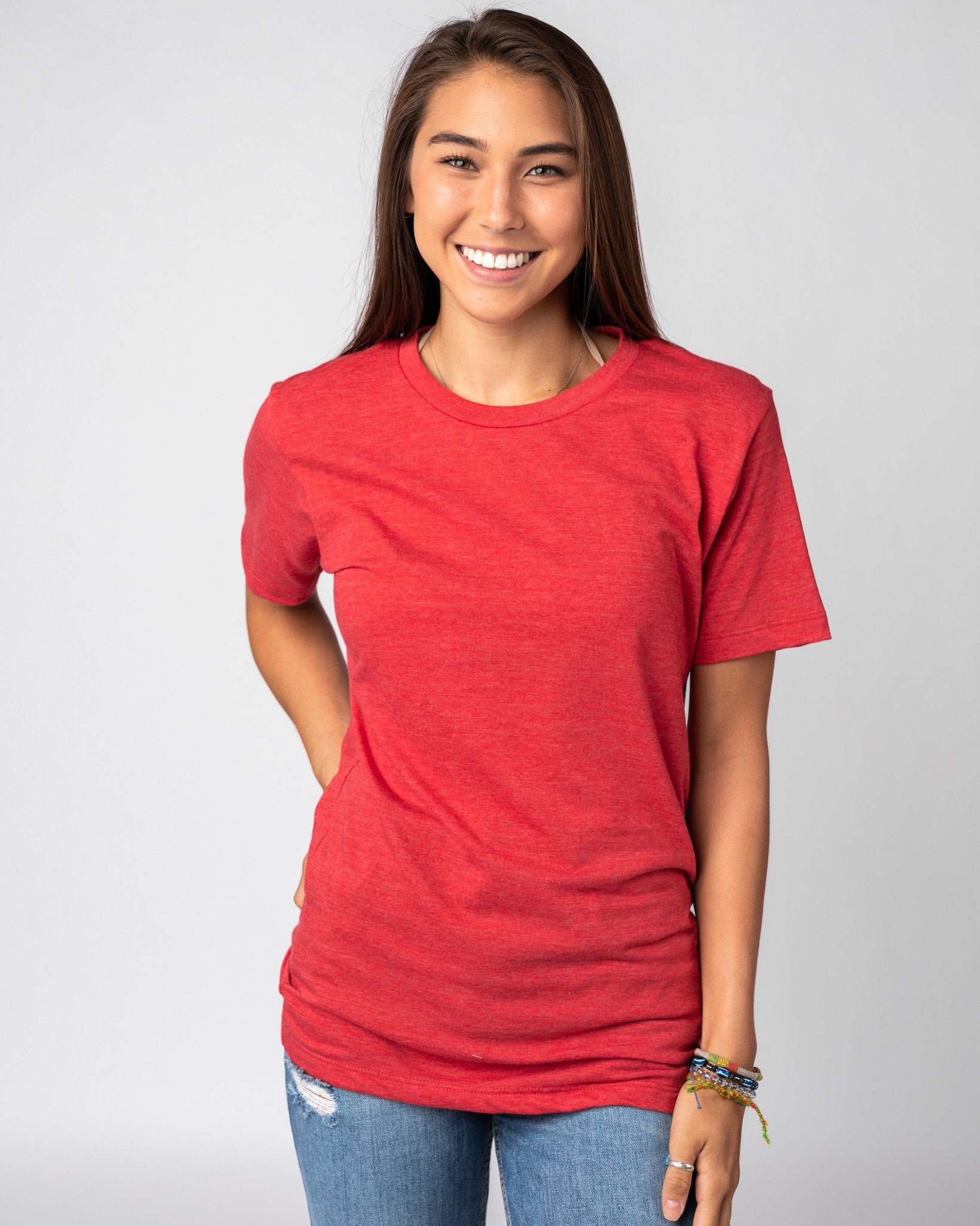 Essential Red Heather T-Shirt HUSTLE CHARLIE | Vintage Unisex