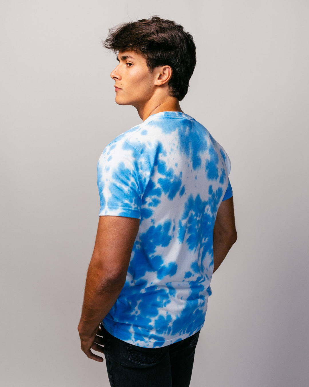 Blue and White Tie Dye Unisex Essential T-Shirt | Charlie Hustle 39 / Xs