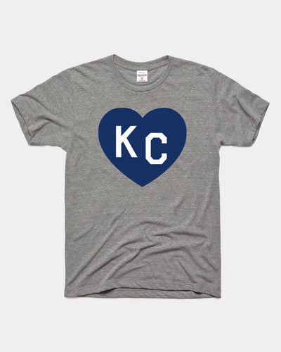 Grey & Navy KC Heart Vintage T-Shirt