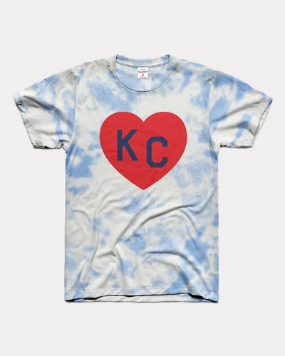 Blue Tie-Dye KC Heart Vintage T-Shirt