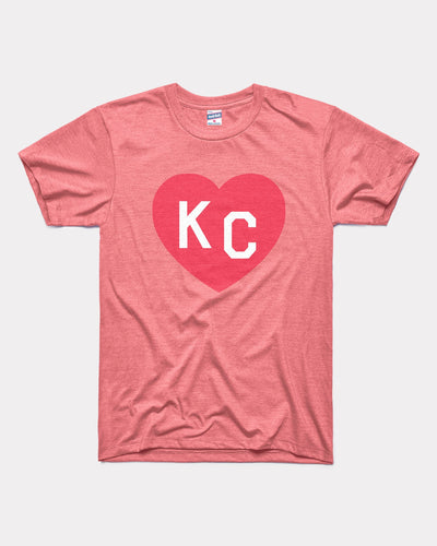 Pink & Red Unisex KC Heart Vintage T-Shirt