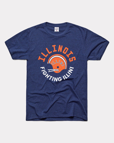 Navy Illinois Fighting Illini Football Helmet Vintage T-Shirt