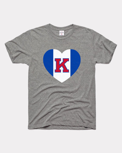 Grey Kansas Jayhawks Heart Vintage T-Shirt