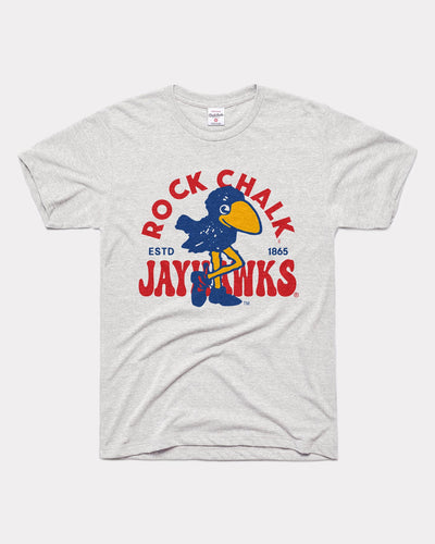 Ash Grey Rock Chalk Jayhawk Kansas Estd 1865 Vintage T-Shirt