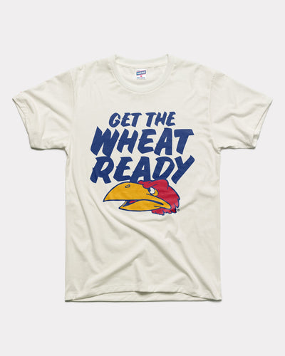 White Get the Wheat Ready Kansas Jayhawks Vintage T-Shirt