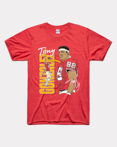 Red Tony Gonzalez Dunking Football Vintage T-Shirt