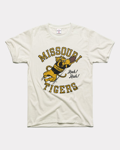 White Rah! Rah! MU Missouri Tigers Football Diving Catch Vintage T-Shirt