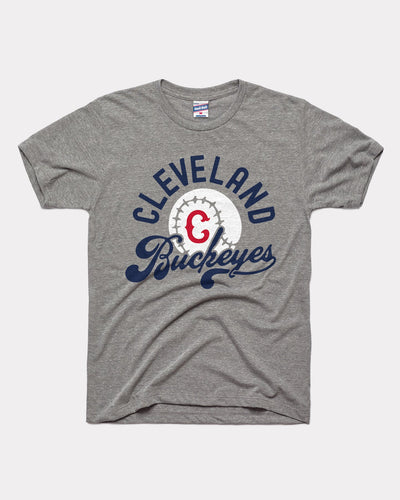 Grey Cleveland Buckeyes Baseball Logo Vintage T-Shirt