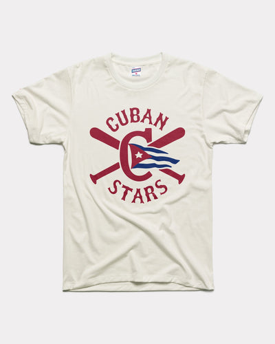 New York Cuban Stars Baseball Logo Vintage White T-Shirt