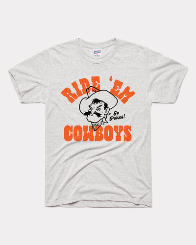 Ash Grey Ride 'Em Oklahoma State Cowboys Vintage T-Shirt