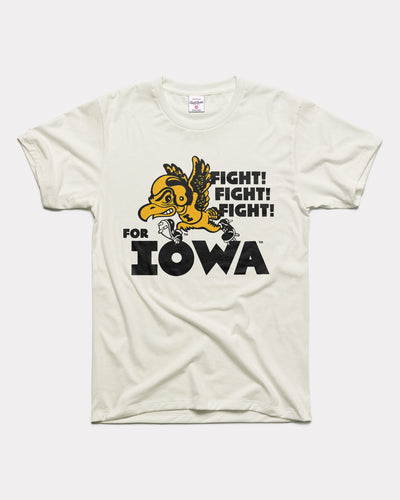 Vintage White Fight! for Iowa Hawkeyes Football T-Shirt