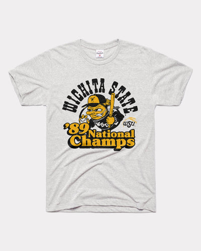 Ash Grey 1989 Wichita State Shockers National Champs Vintage T-Shirt