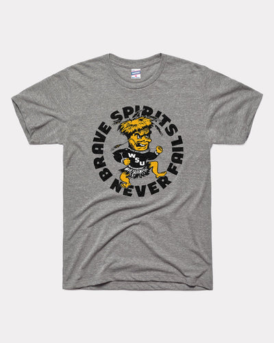 Grey Brave Spirits Never Fail Wichita State Shockers Vintage T-Shirt