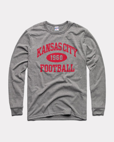 Grey 1960 Kansas City Football Vintage Long Sleeve T-Shirt
