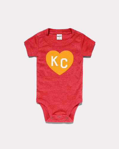 Red & Gold Classic KC Heart Onesie