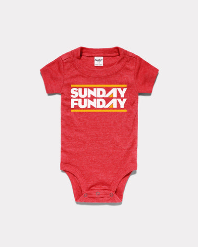 Red Sunday Funday Vintage Baby Onesie