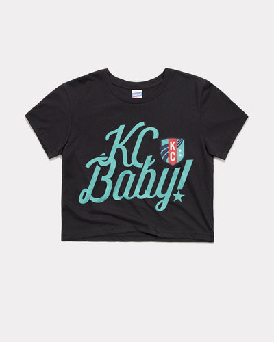 Women's Kansas City Current KC Baby Black Vintage Crop Top