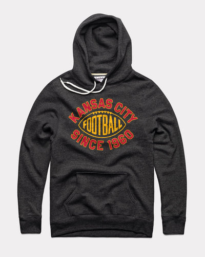 Kansas City Football Since 1960 Black Vintage Hoodie Sweatshirt