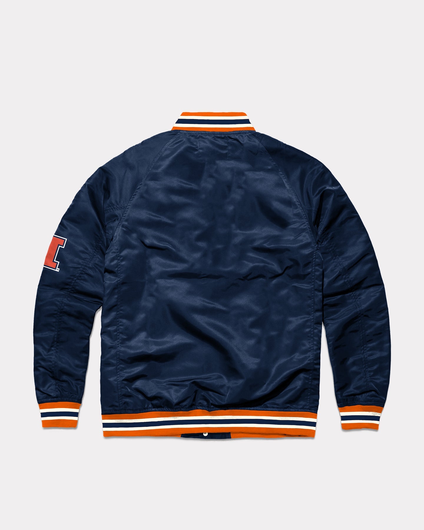 University Illinois Script Navy Blue Letterman Jacket | CHARLIE HUSTLE