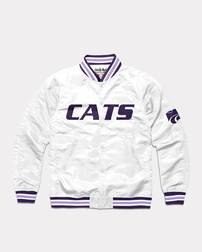 White Kansas State Wildcats Vintage Varsity Jacket