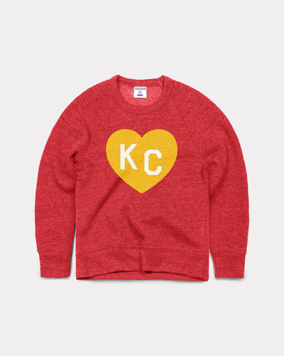 Kids Red & Gold KC Heart Crewneck Sweatshirt