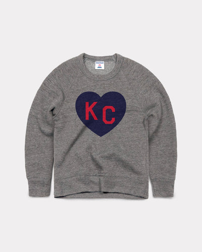 Kids Grey KC Heart Crewneck Sweatshirt