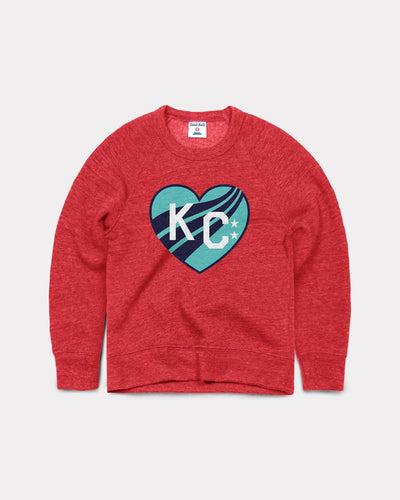 Kids KC Current KC Heart Red Crewneck Sweatshirt