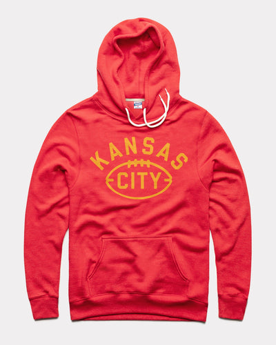 Red Kansas City Football Arrowhead Vintage Hoodie Sweatshirt