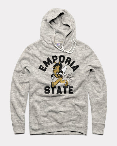 Athletic Grey Emporia State Go! Hornets Go! Vintage Hoodie Sweatshirt