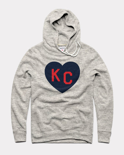 Athletic Grey KC Heart Vintage Hoodie Sweatshirt