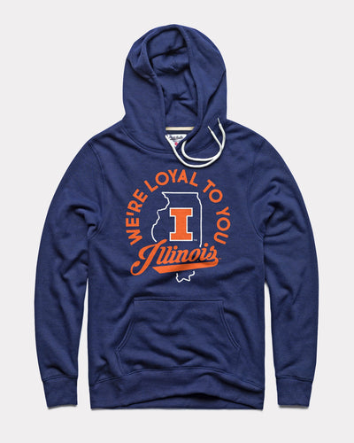 Navy We're Loyal to You Illinois Vintage Hoodie Sweatshirt