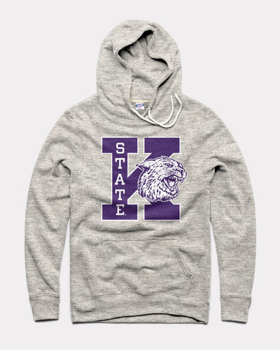 Athletic Grey K-State Wildcats Wabash Block Vintage Hoodie Sweatshirt