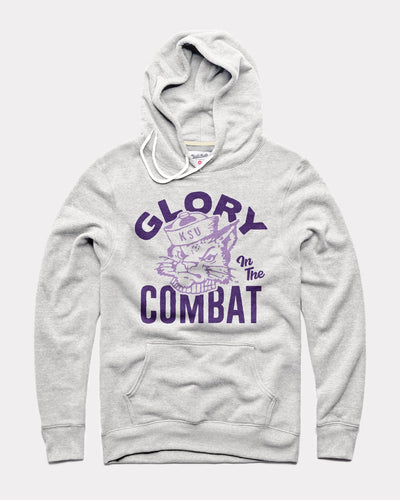 Ash Grey Glory in the Combat K-State Wildcats Vintage Hoodie