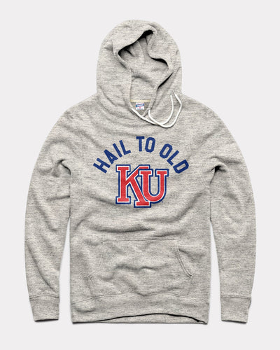 Ash Grey Kansas Jayhawks Hail to Old KU Vintage Hoodie Sweatshirt