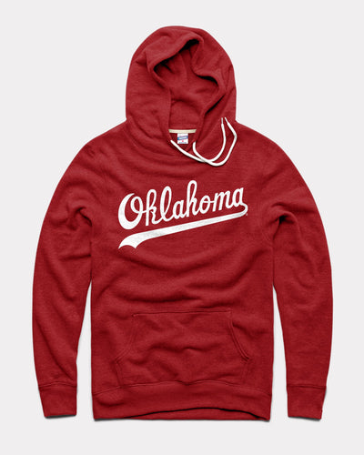 Cardinal Oklahoma Sooners Script Vintage Hoodie Sweatshirt